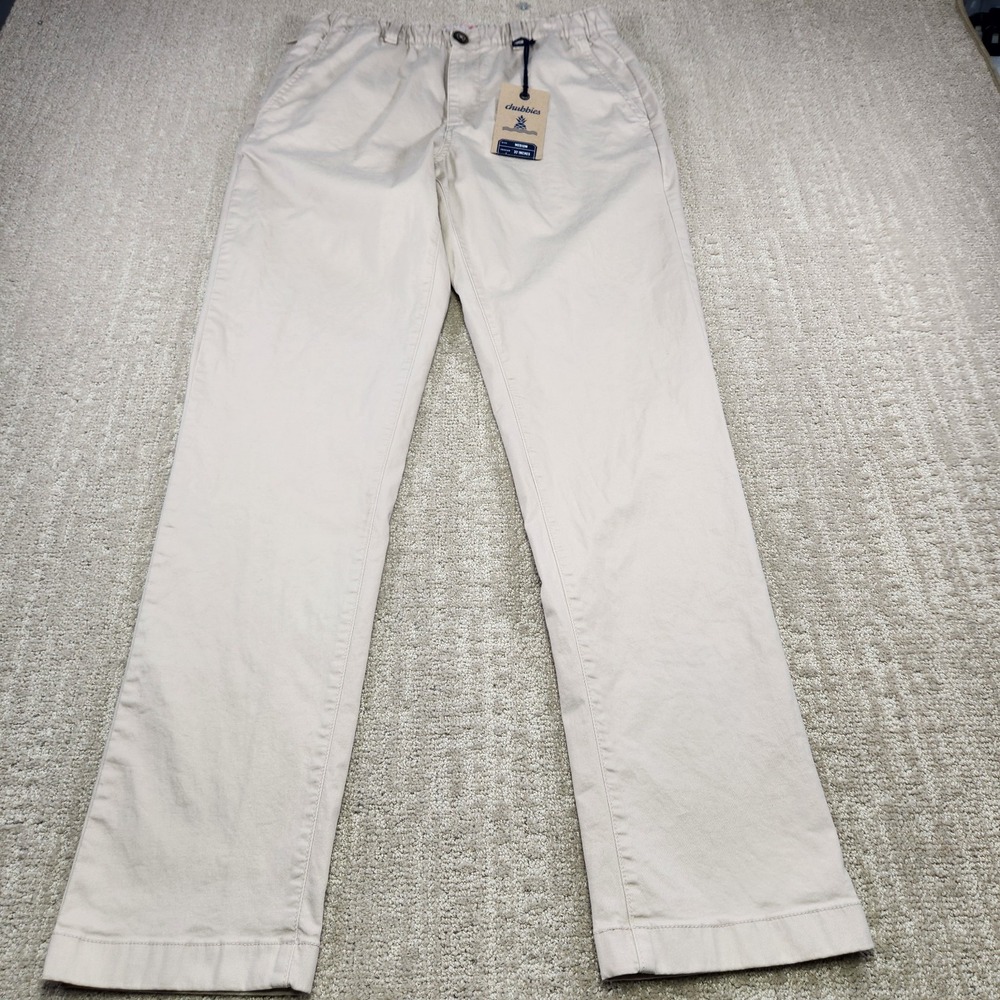 Chubbies Pants Men Medium 32" The Khakinators Slim Fit Chino Elastic Waist NEW